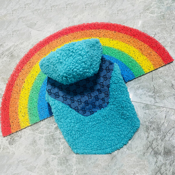 Monogrammed Hot Pink and Blue Teddy Bear Jacket - Image 8