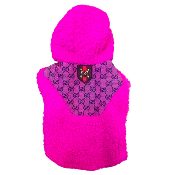 Monogrammed Hot Pink and Blue Teddy Bear Jacket - Image 4