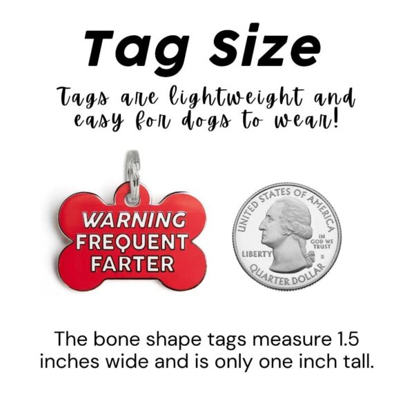 Warning Frequent Farter - Red Enamel Funny Dog Collar Charms - Image 4